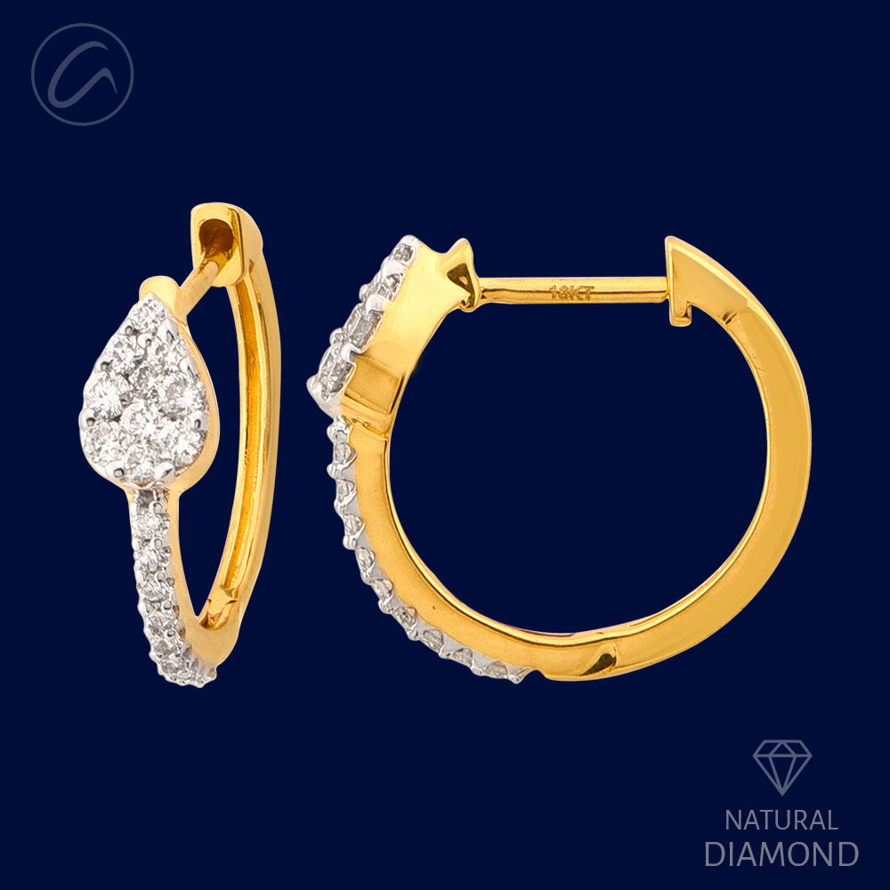 Diamond Earrings Yellow Gold| Natural Diamond|Diamond Stud Earrings - 100%  Real 18k Yellow Gold Earring- Aliexpress